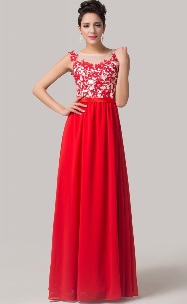 czerwona suknia z gipiurą, czerwone sukienki,suknia czerwona