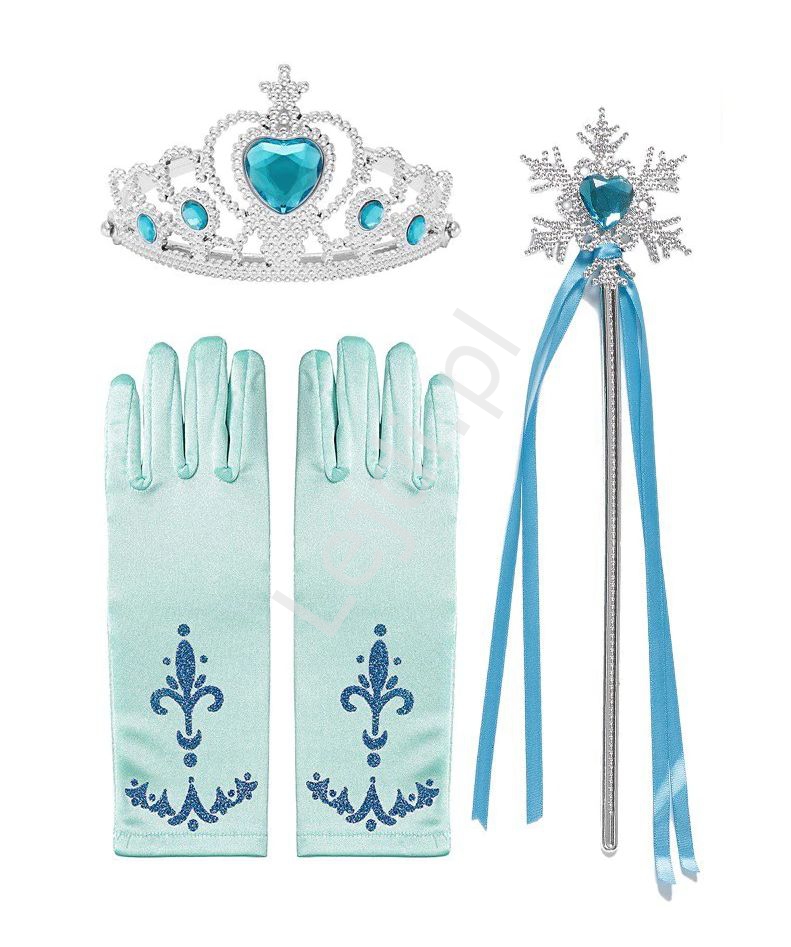 korona i rękawiczki królowej lodu