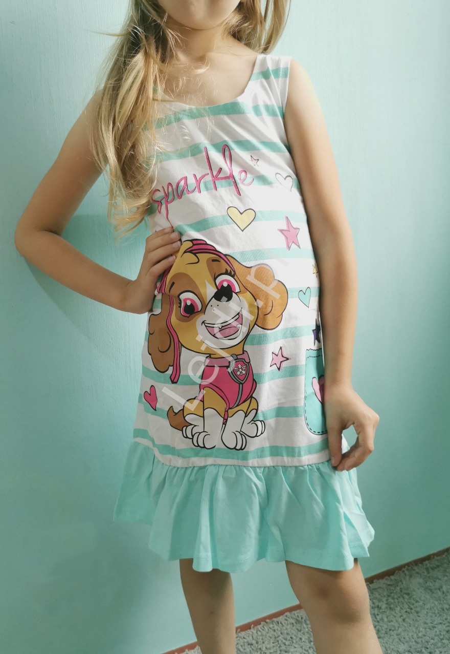 Bawełniana sukienka Psi Patrol ze Sky, letnia sukienka dla dziewczynki