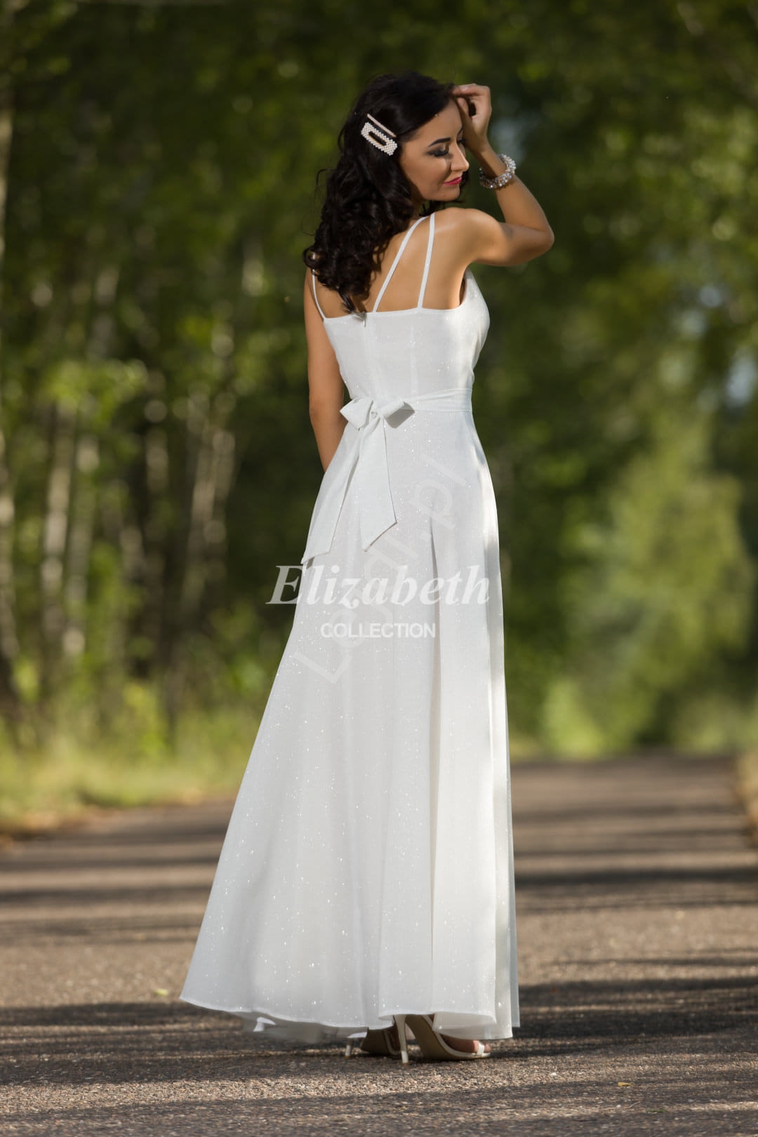  Biała brokatowa sukienka Paris