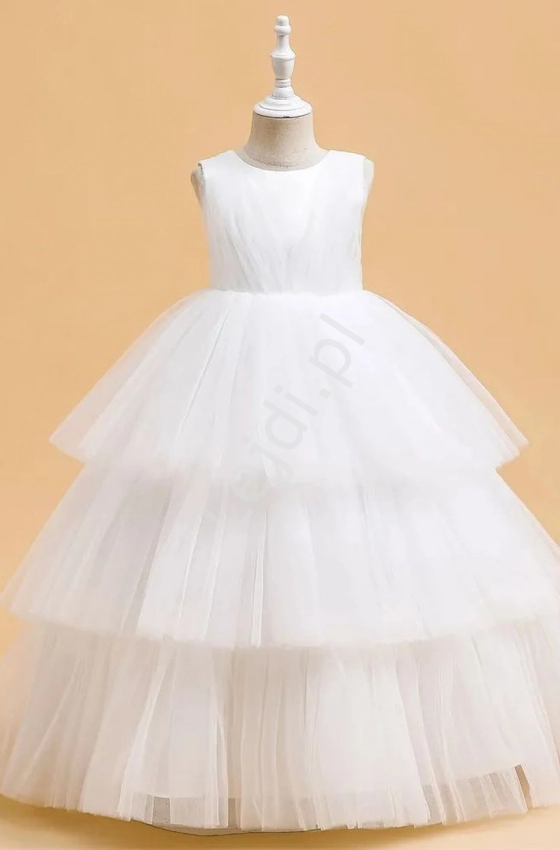 Biała sukienka dla dziewczynki na komunię, dla małej druhny 288