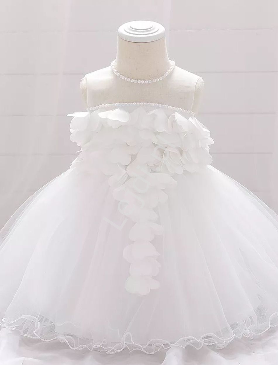 Biała sukienka dla dziewczynki na roczek, na świeta, czy dla małej druhny