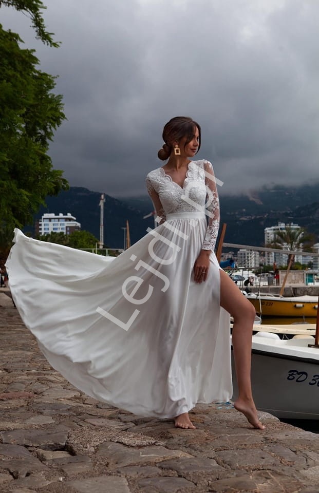 Biała sukienka Luna na ślub cywilny, wieczorowa
