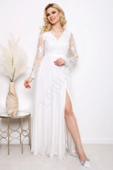 Biała sukienka ślubna z tiulu
