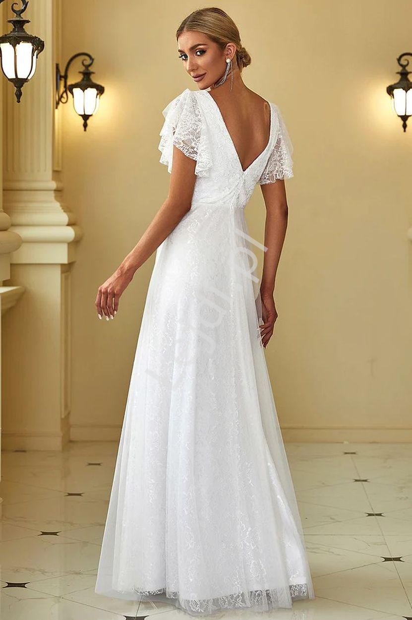  Biała suknia ślubna koronkowa sukienka plus size