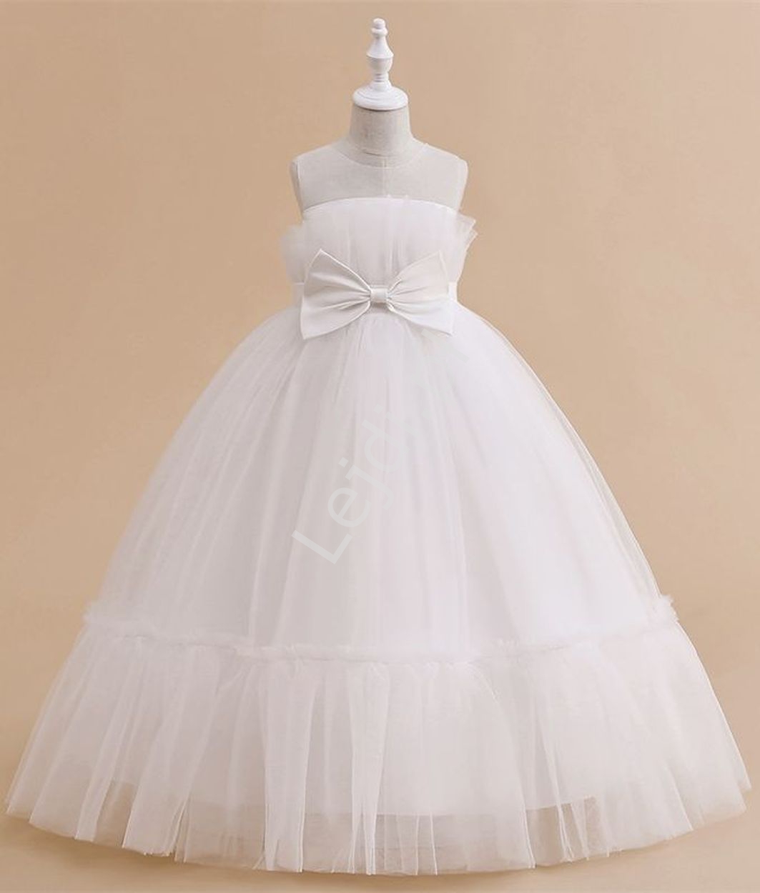 tiulowa sukienka biała dla dziewczynki