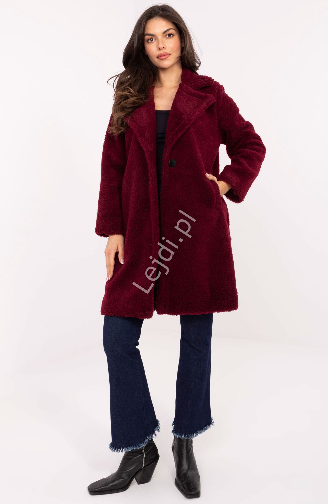 Borodwy płaszcz Frost , długi futrzany płaszcz 88121