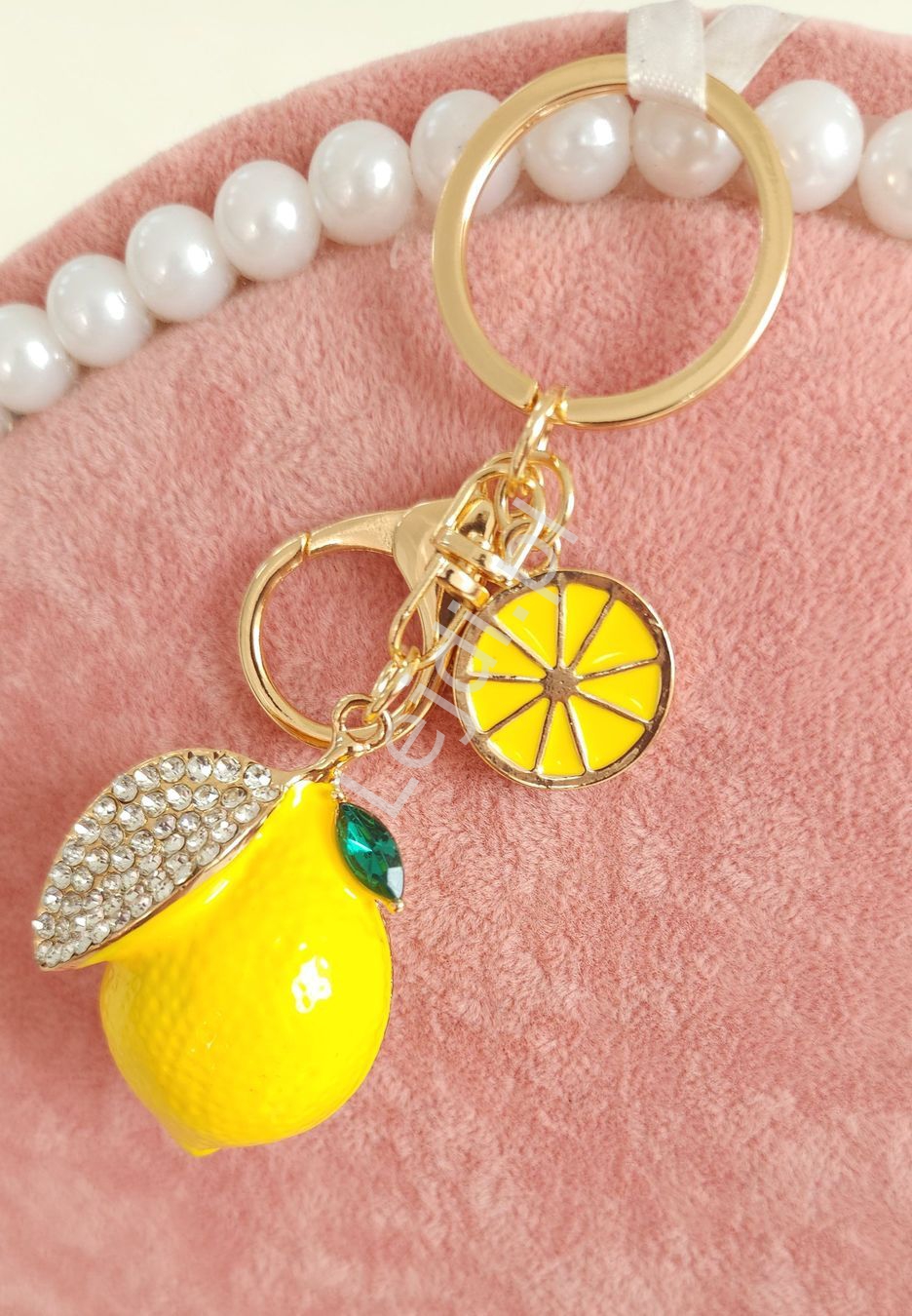 Brelok do kluczy, torebki cytrynka kryształkowa, Lemon