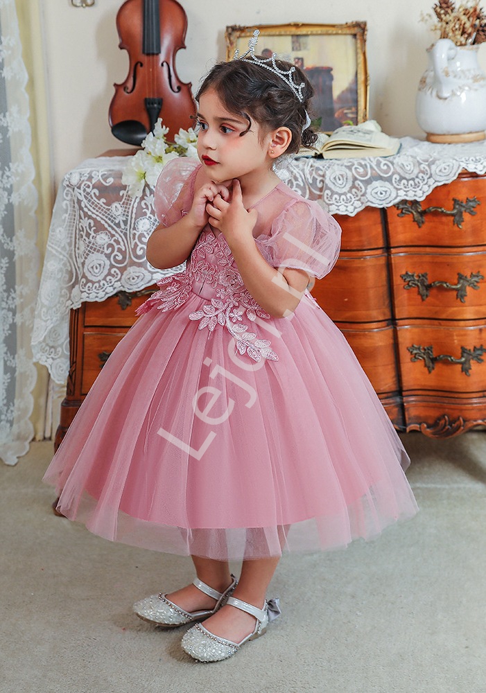 sukienka różowa na wesele dziewczynka