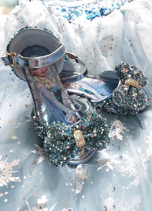 Buty dla dziewczynki z kryształkami błękitne Frozen, Kraina Lodu Elsa