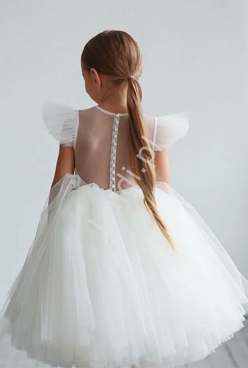 biała sukienka dla dziewczynki druhny