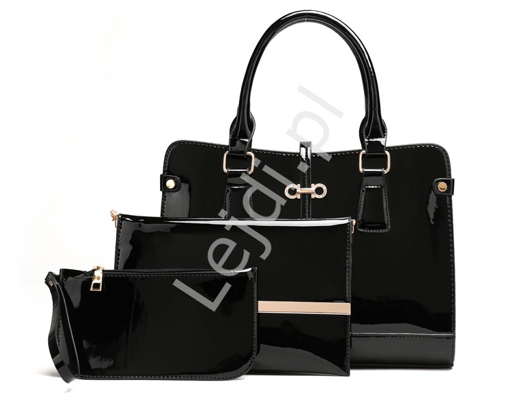 Czarne torebki damskie + kopertówka + saszetka | zestaw 3 torebek OUTLET