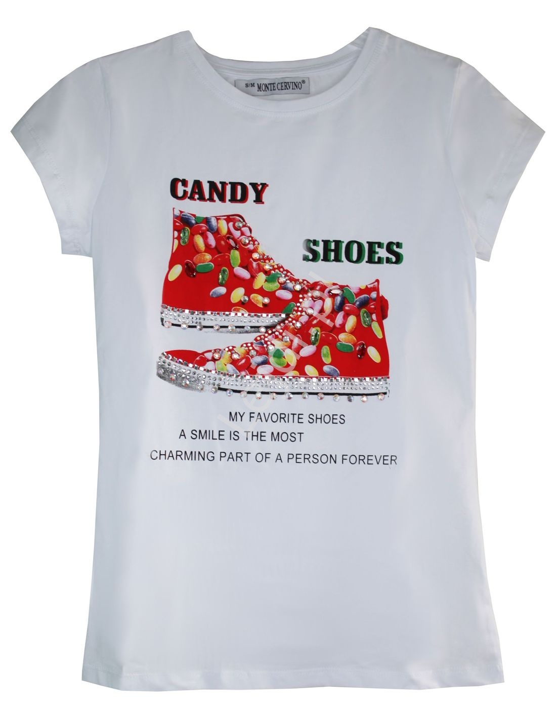 Czarny t-shirt z trampkami Candy Shoes