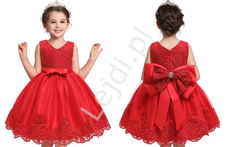 sukienka czerwona dziewczynka
