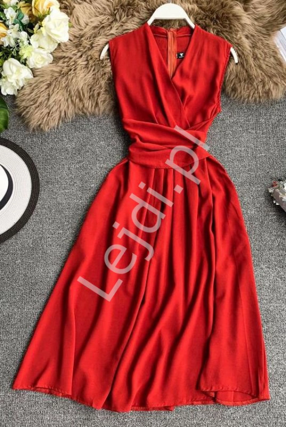 Czerwona sukienka na wesele, poprawiny, komunie 0961