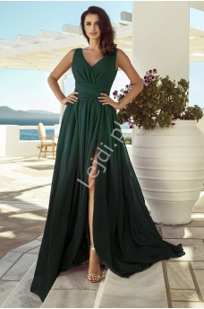 zielona długa sukienka