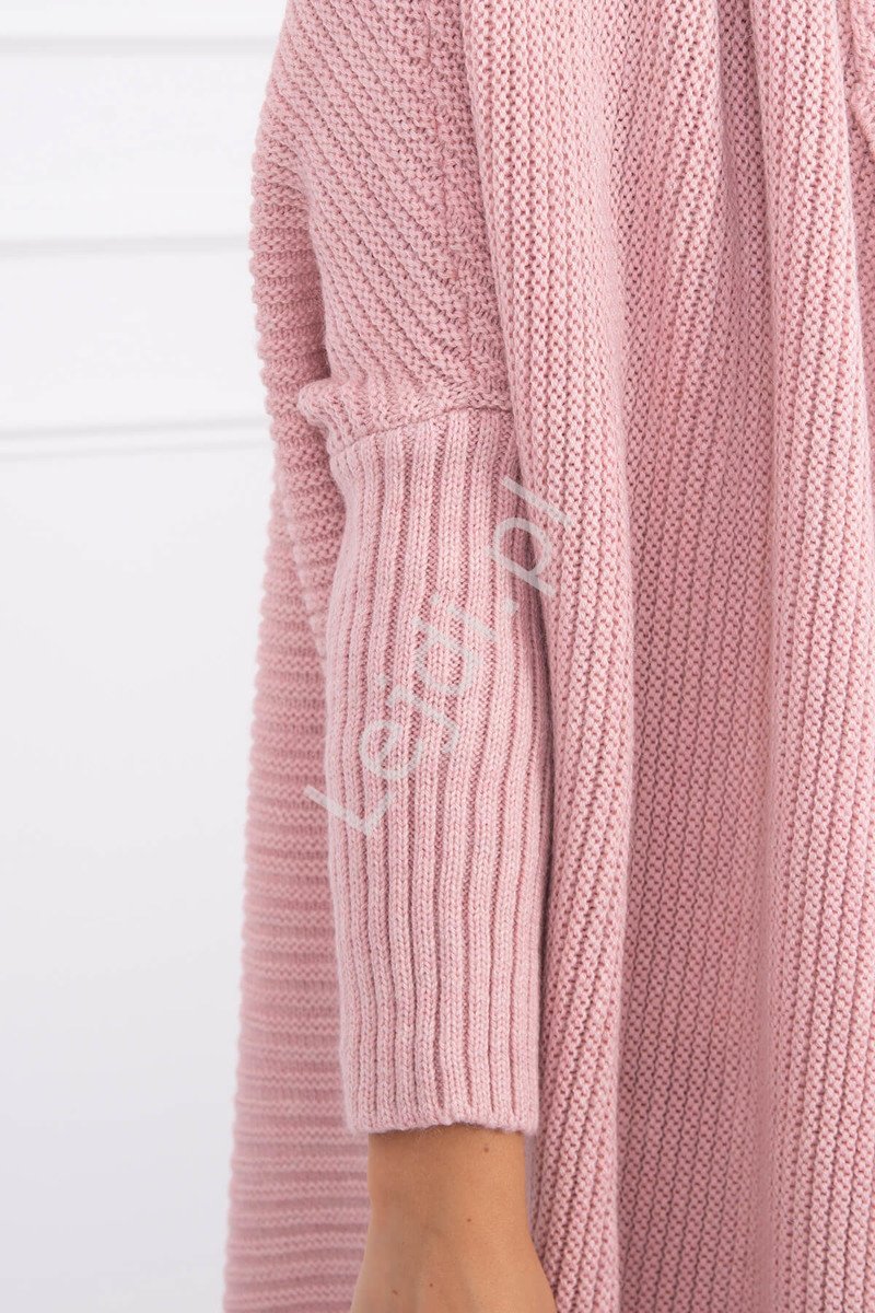 ciepły sweter różowy