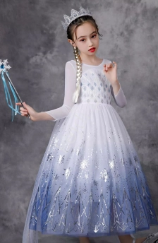  Dziecięca sukienka Elsa z Krainy Lodu, karnawałowa sukienka z bajki frozen