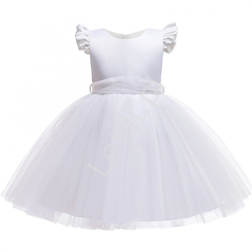 Elegancka biała sukienka dla dziewczynki, na święta, urodziny, wesele 5209
