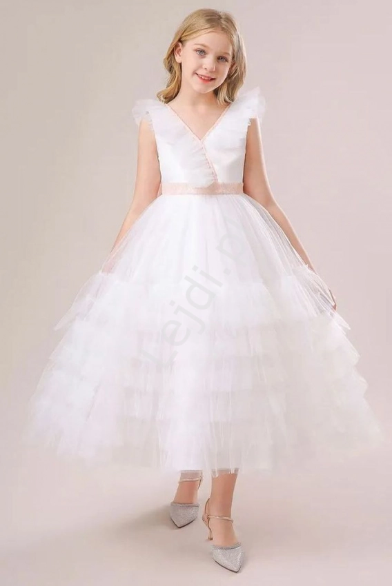 Elegancka sukienka dla dziewczynki na komunię, na biały tydzień, dla małej druhny 316