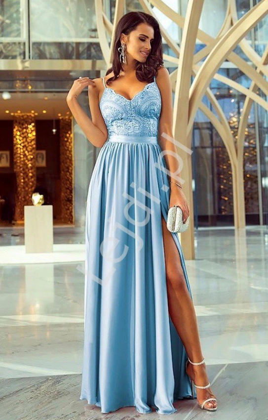 Elegancka sukienka na wesele Bella błękitna