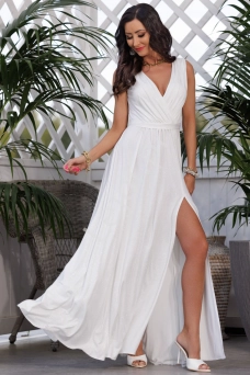 biała sukienka z brokatem