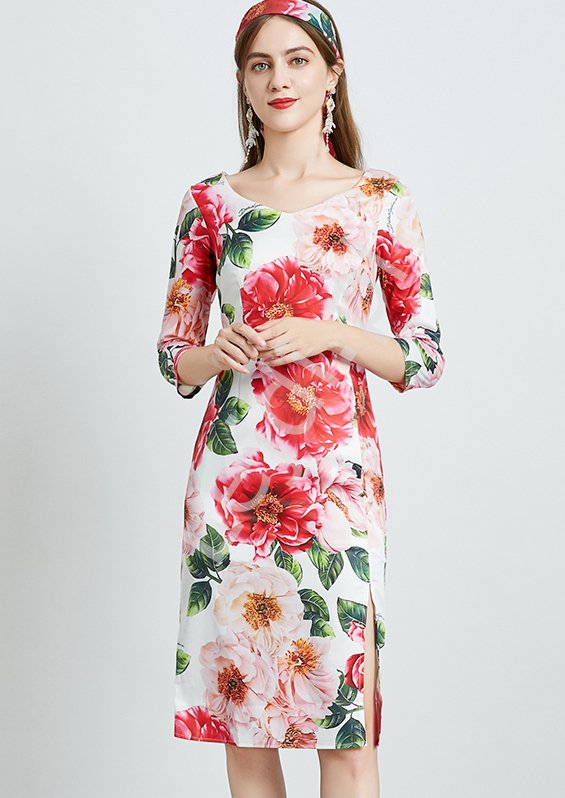 Elegancka sukienka w kwiatowy wzór