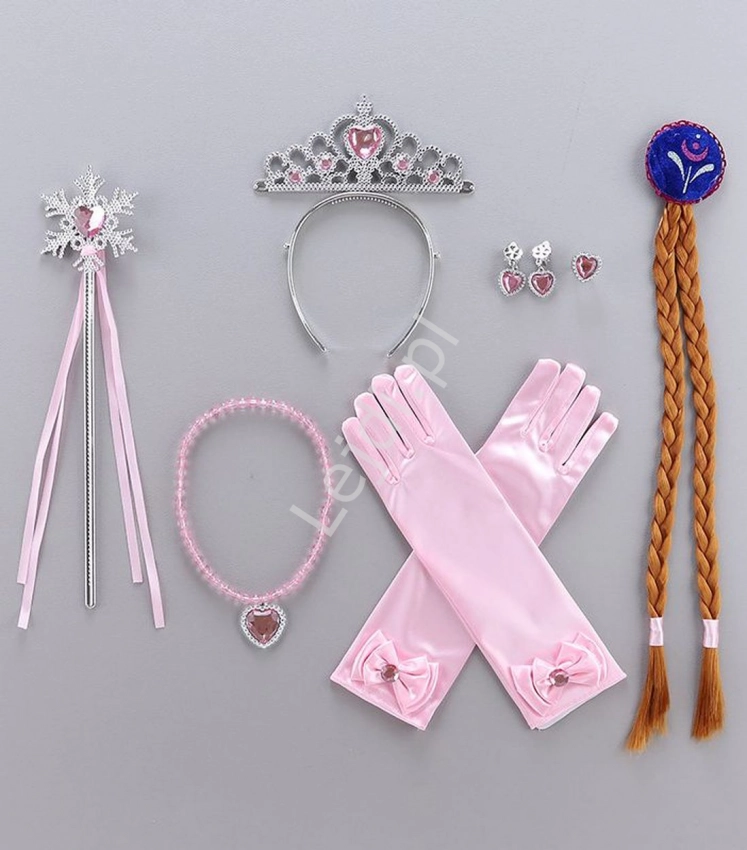 Frozen komplet biżuterii Anny z krainy lodu, 7 częściowy zestaw do stroju karnawałowego