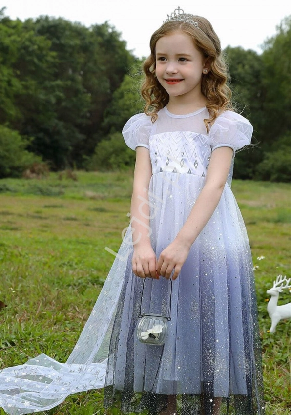 Frozen sukienka na bal, przebranie na bal karnawałowy, strój Elsy 1706