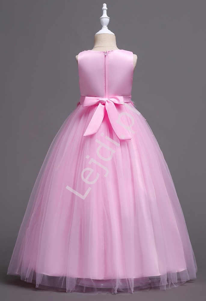 Jasno różowa suknia dla dziewczynki na wesele, bal 832