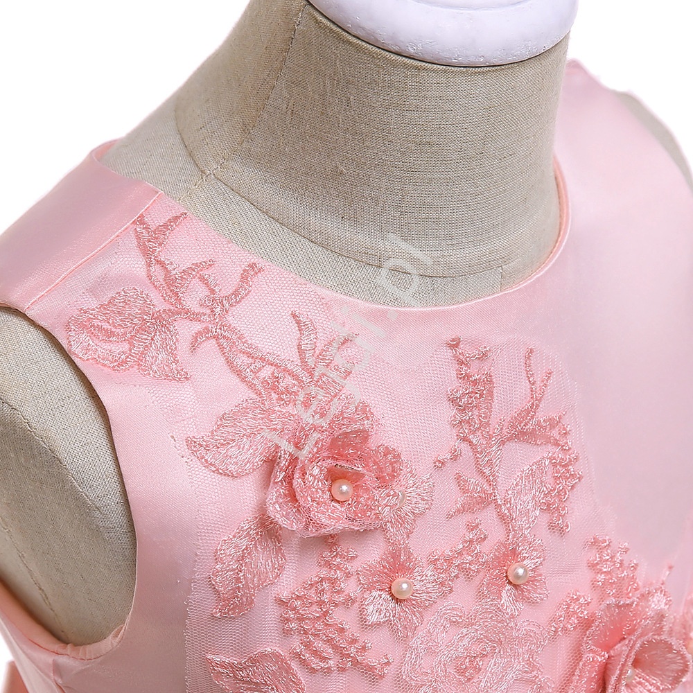 Jasno różowa wieczorowa sukienka dla dziewczynki- 5056