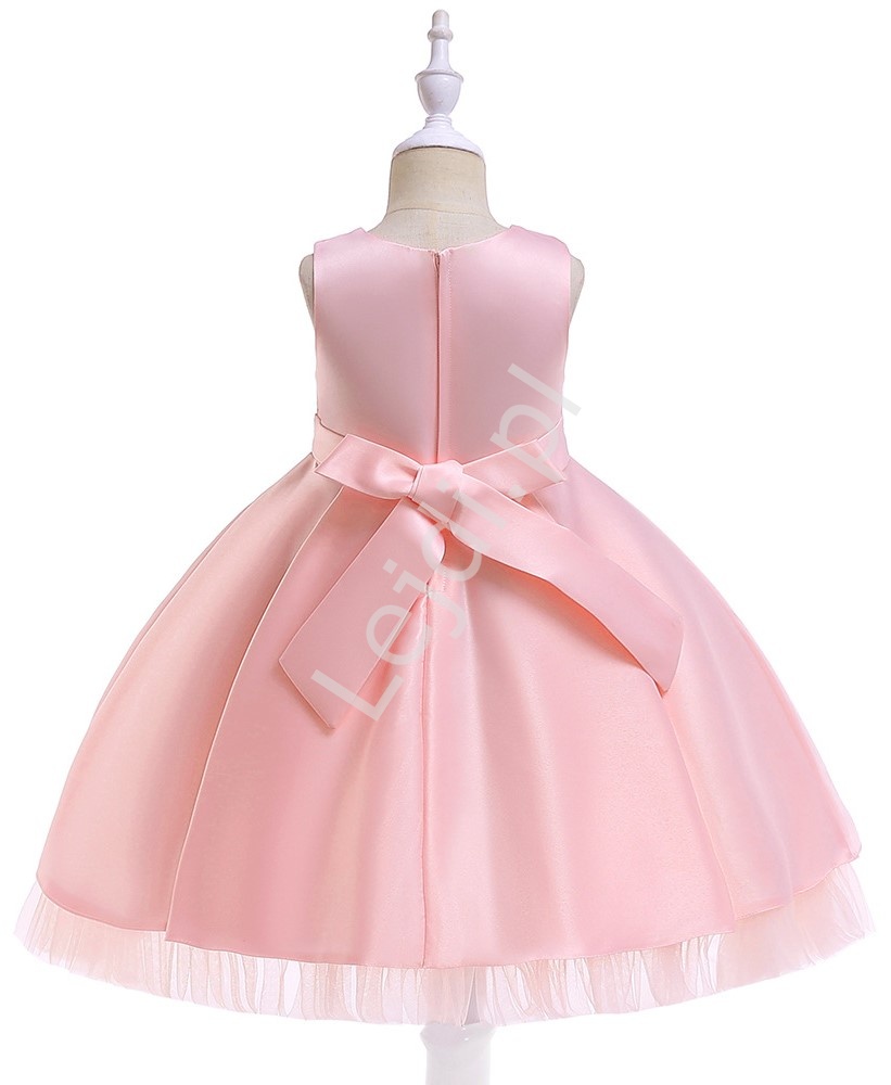 Jasno różowa wieczorowa sukienka dla dziewczynki- 5056