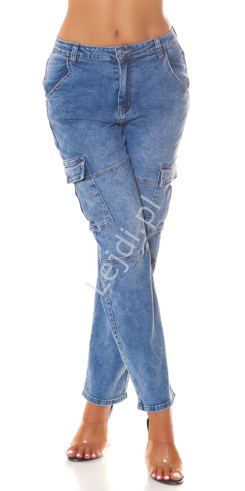 bojówki z miękkiego jeansu