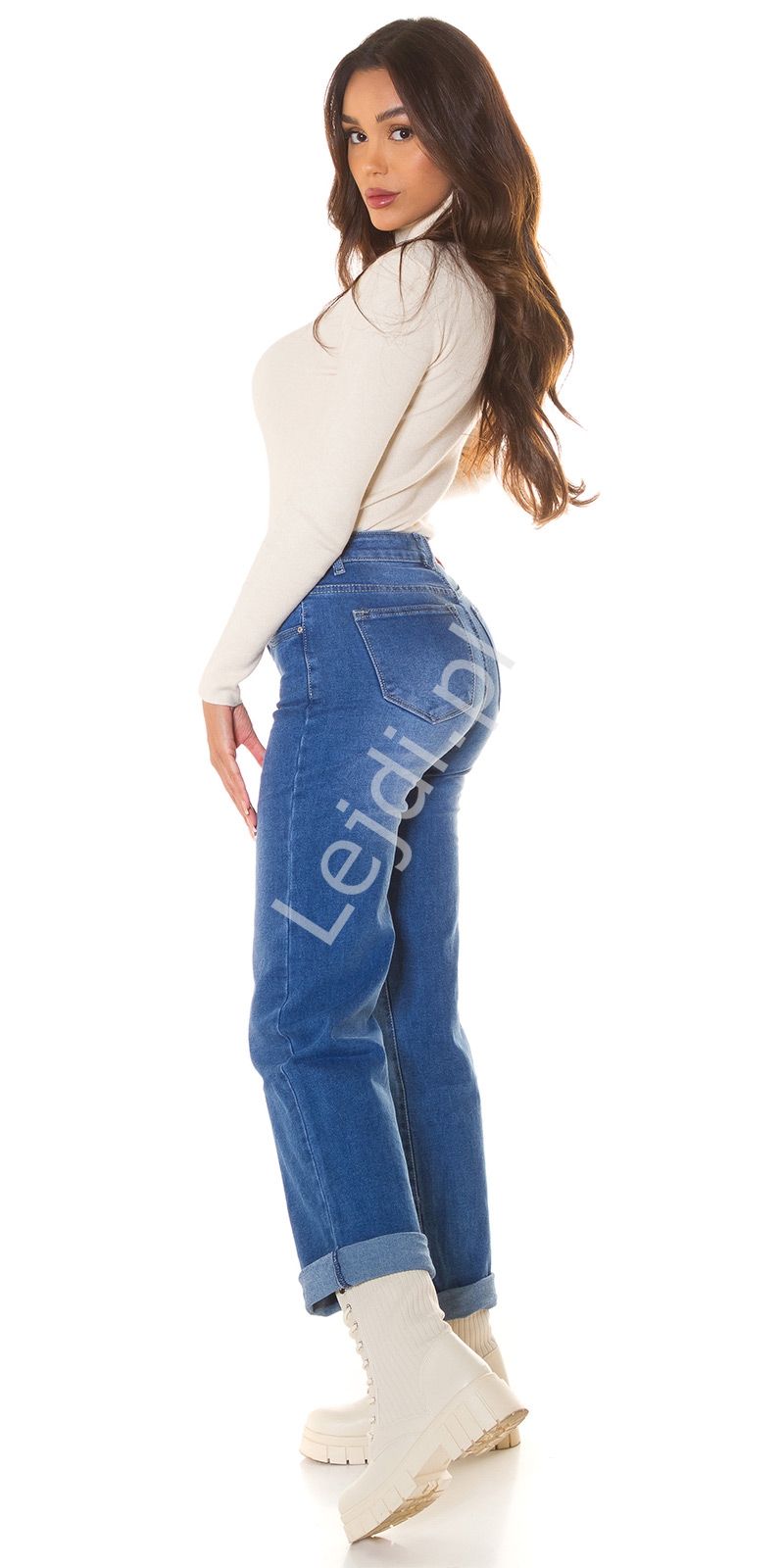jeansy damskie z wysoką talią