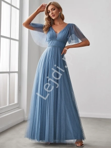 niebieska suknia wieczorowa