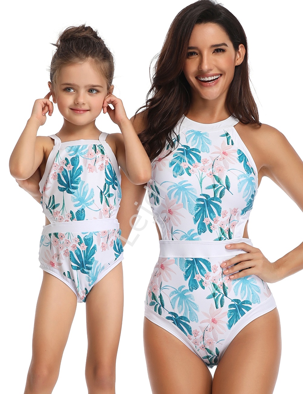 Jednoczęściowy strój kąpielowy dla mamy i córki na plaże i basen