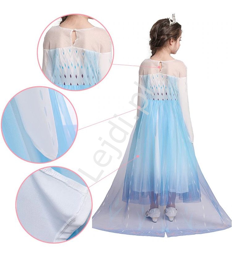 Karnawałowy strój dla dziewczynki na bal, dziecięca sukienka Elsa z Krainy Lodu 