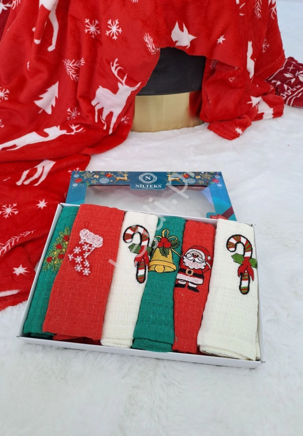 Komplet świątecznych ręczników kuchennych, ręczniki świąteczne na prezent