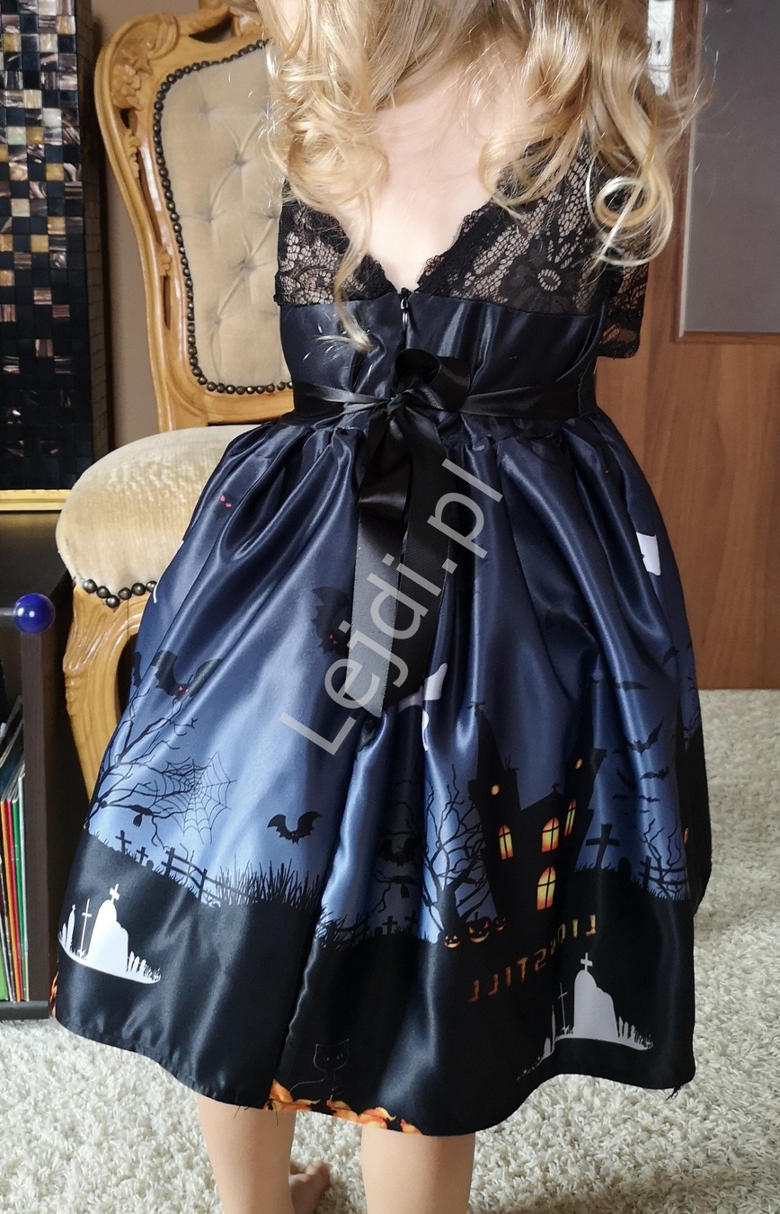 Kostium czarownica, przebranie na Halloween lub bal przebierańców, sukienka czarownicy