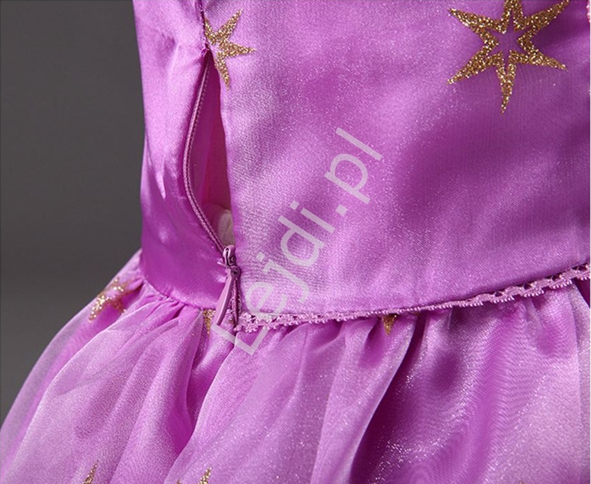 Kostium Roszpunka na bal karnawałowy, przebranie dla dziewczynki , długa suknia 387