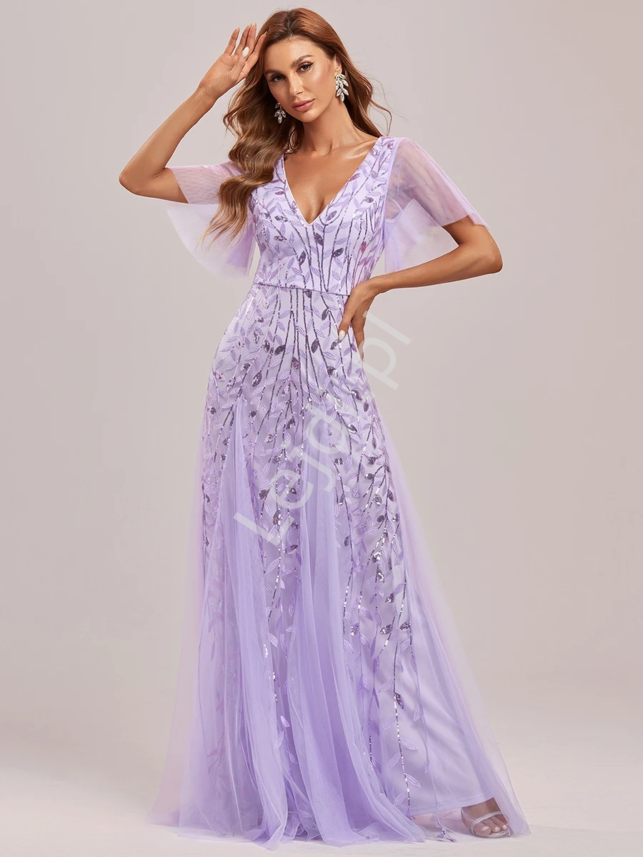 fioletowa sukienka