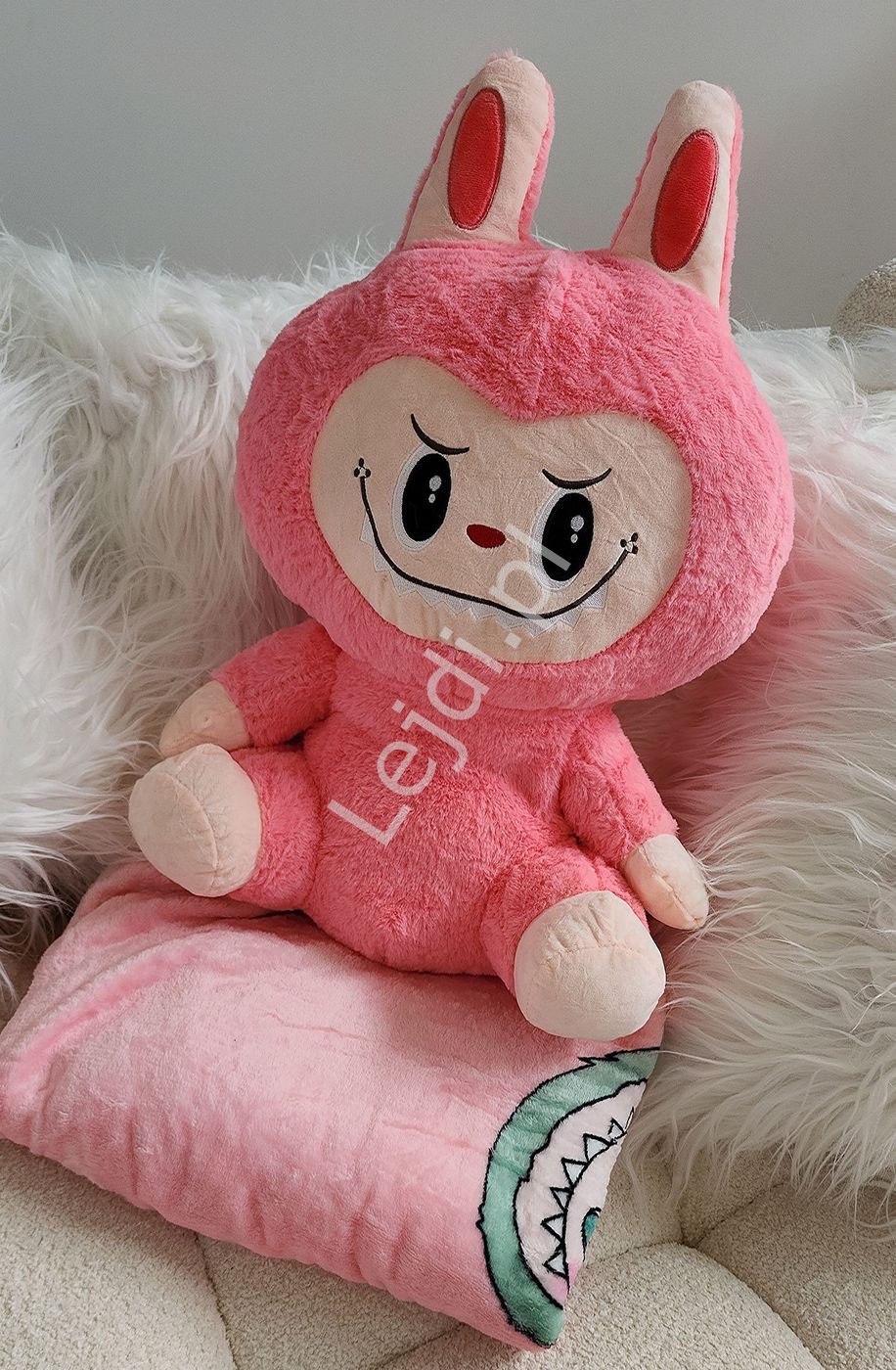 Duża maskotka Labuubu 45cm z mięciutkim futerkiem jasny róż