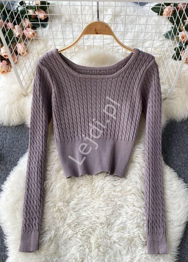 Miękki sweterek damski w kolorze taupe 5900