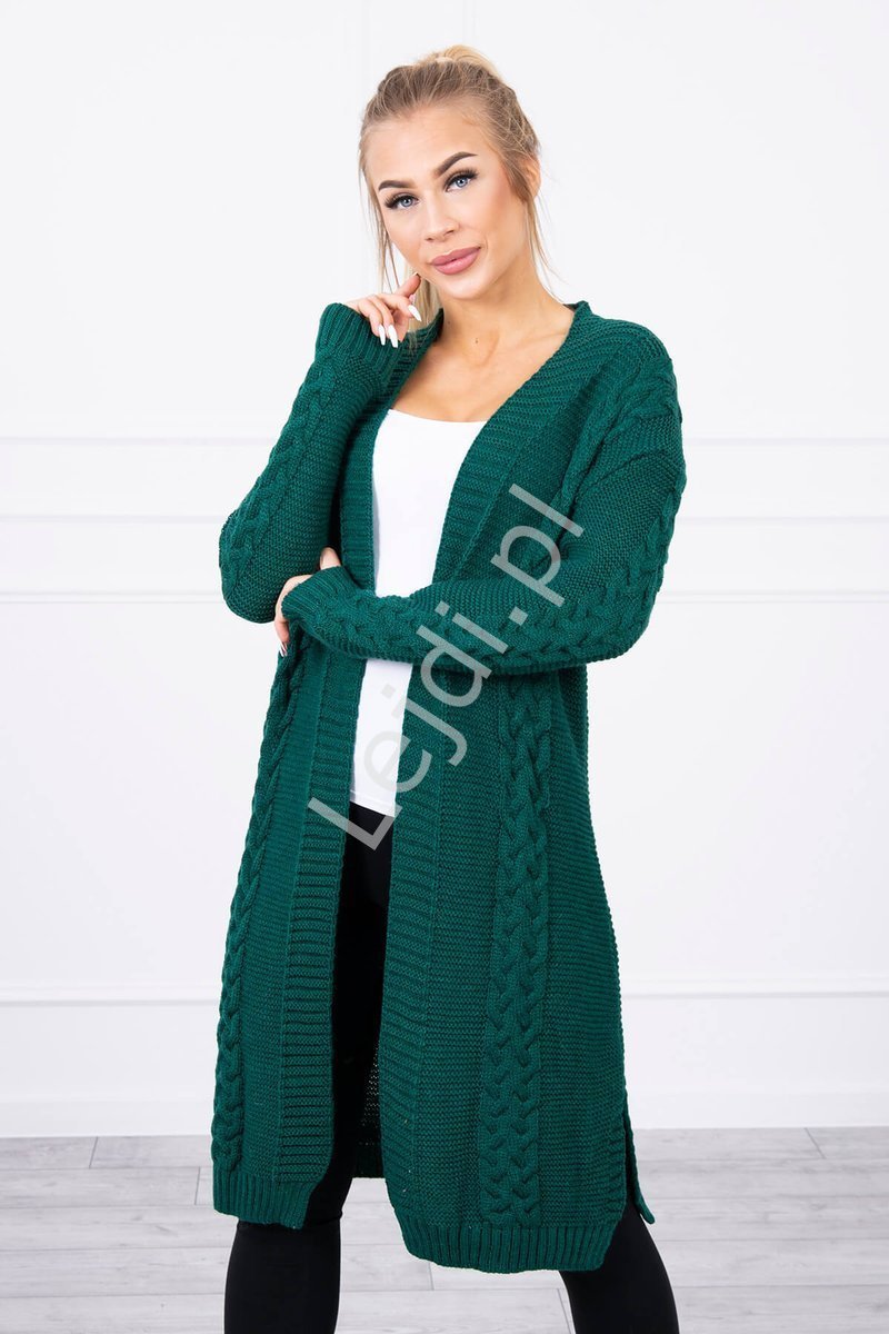 zielony kardigan swetrowy