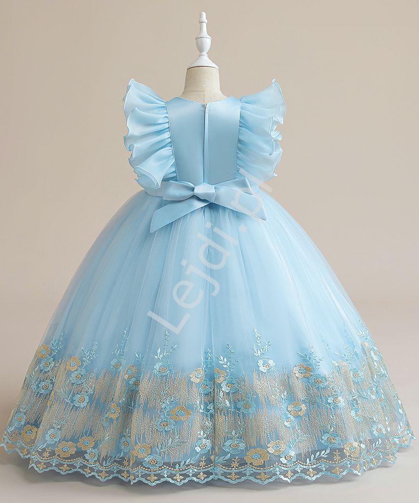 niebieska sukienka dla dziewczynki na wesele