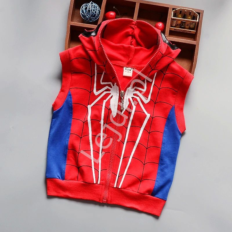 Niebiesko czerwony chłopięcy dres Spider Man, spodnie+bluza+kamizelka 0252