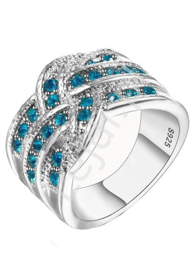 Pierścionek  S 925 , akwamaryn -  biżuteria ślubna , pierścionek zaręczynowy