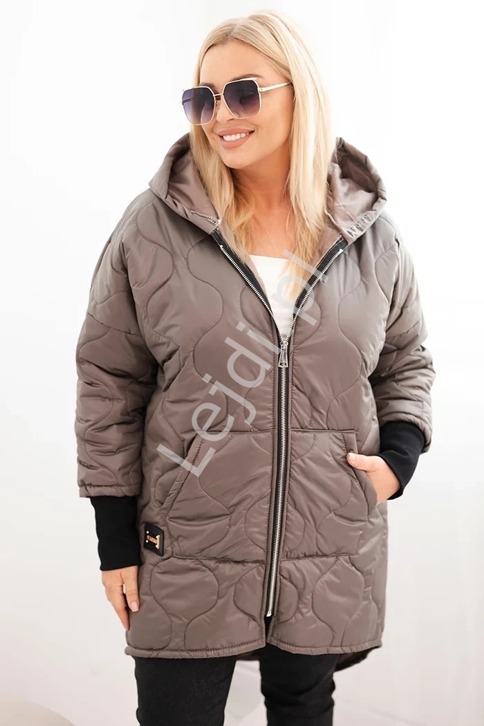 Pikowana kurtka damska Plus Size fango 5419