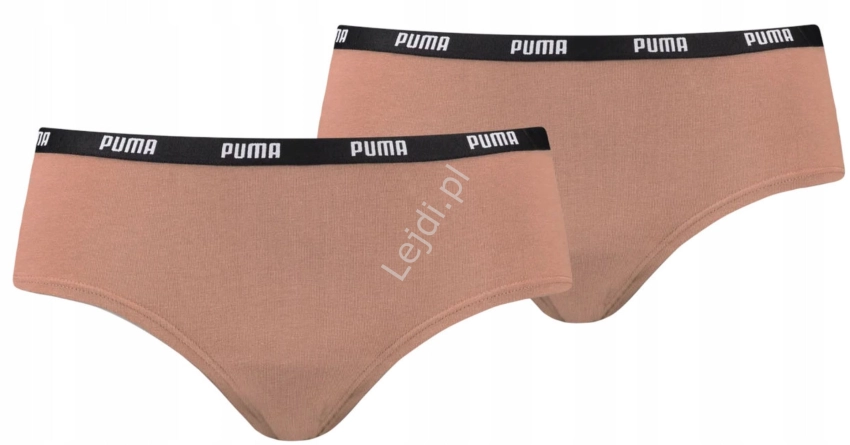 Puma majtki damskie dwupak, 2x majtki hipsters w kolorze karmelowym