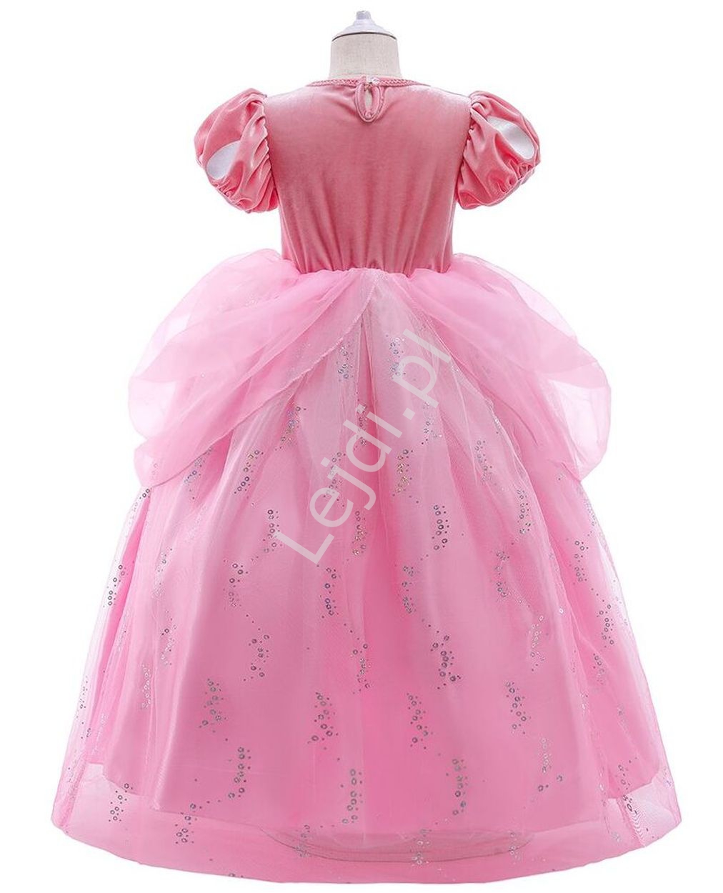 Różowa sukienka na bal karanawałowy, przebranie Arielka z Małej syrenki
